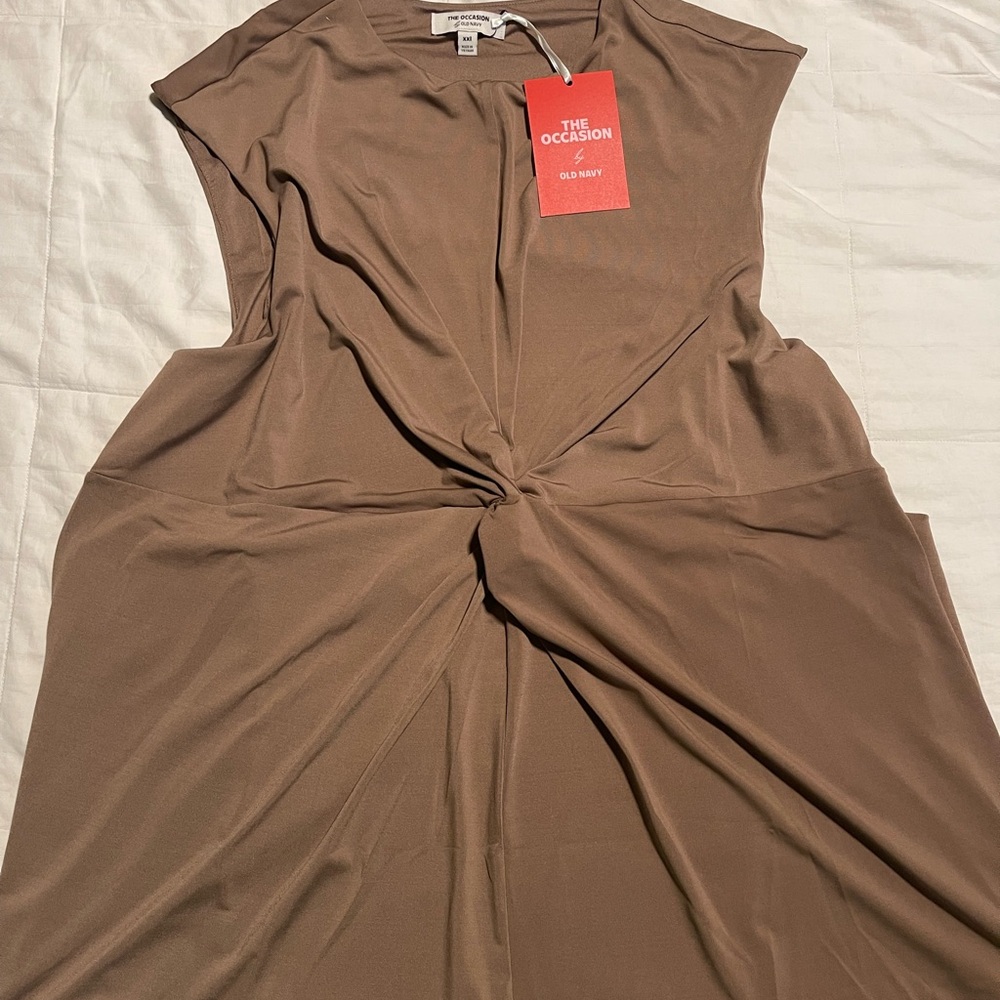 Old Navy Taupe Knot Front Maxi Dress